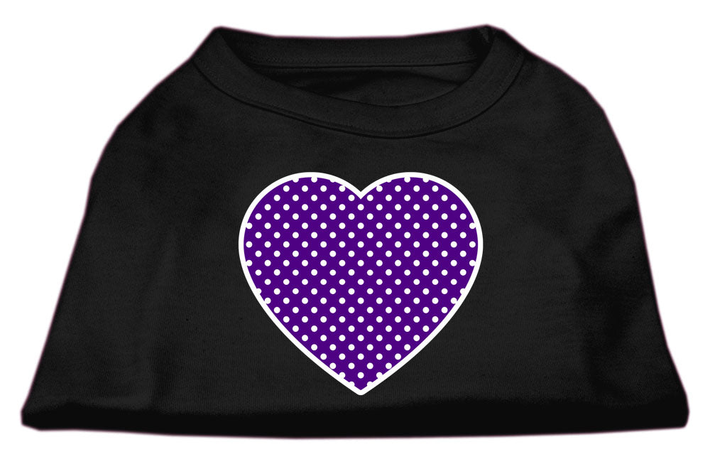 Pet Dog & Cat Shirt Screen Printed, "Swiss Dots Purple Heart"