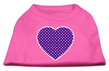 Pet Dog & Cat Shirt Screen Printed, "Swiss Dots Purple Heart"