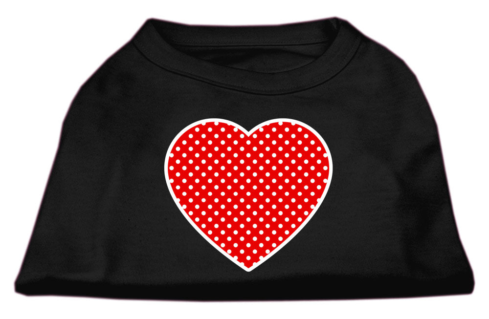 Camiseta para perros y gatos con serigrafía "Swiss Dots Red Heart"