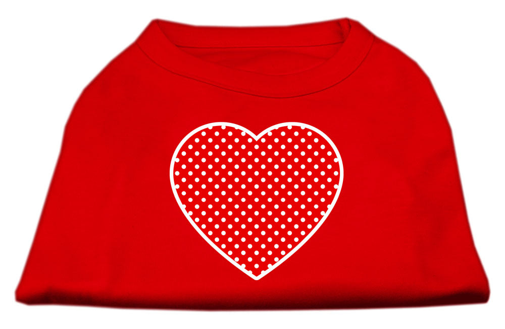 Camiseta para perros y gatos con serigrafía "Swiss Dots Red Heart"