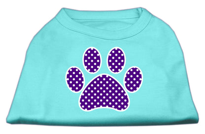 Camiseta para perros y gatos con serigrafía "Swiss Dots Purple Paw"