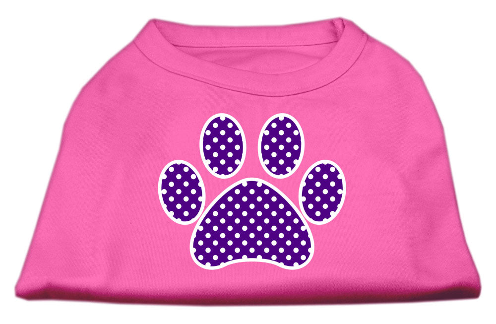 Camiseta para perros y gatos con serigrafía "Swiss Dots Purple Paw"