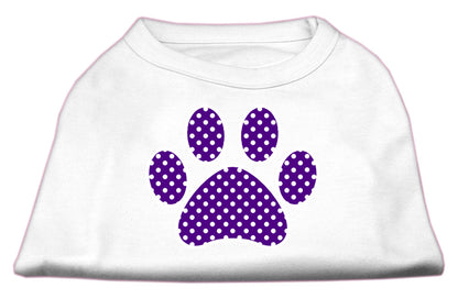 Camiseta para perros y gatos con serigrafía "Swiss Dots Purple Paw"