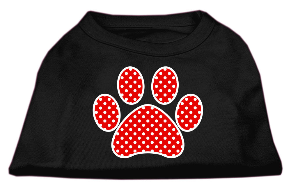 Camiseta para perros y gatos con serigrafía "Swiss Dots Red Paw"