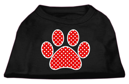 Camiseta para perros y gatos con serigrafía "Swiss Dots Red Paw"