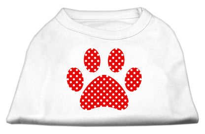 Camiseta para perros y gatos con serigrafía "Swiss Dots Red Paw"