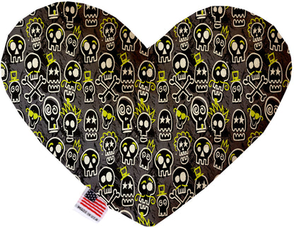 Juguete de peluche en forma de corazón o hueso para mascotas y perros, "Grupo Calaveras" (¡Disponible en diferentes tamaños y 12 opciones de patrones diferentes!)