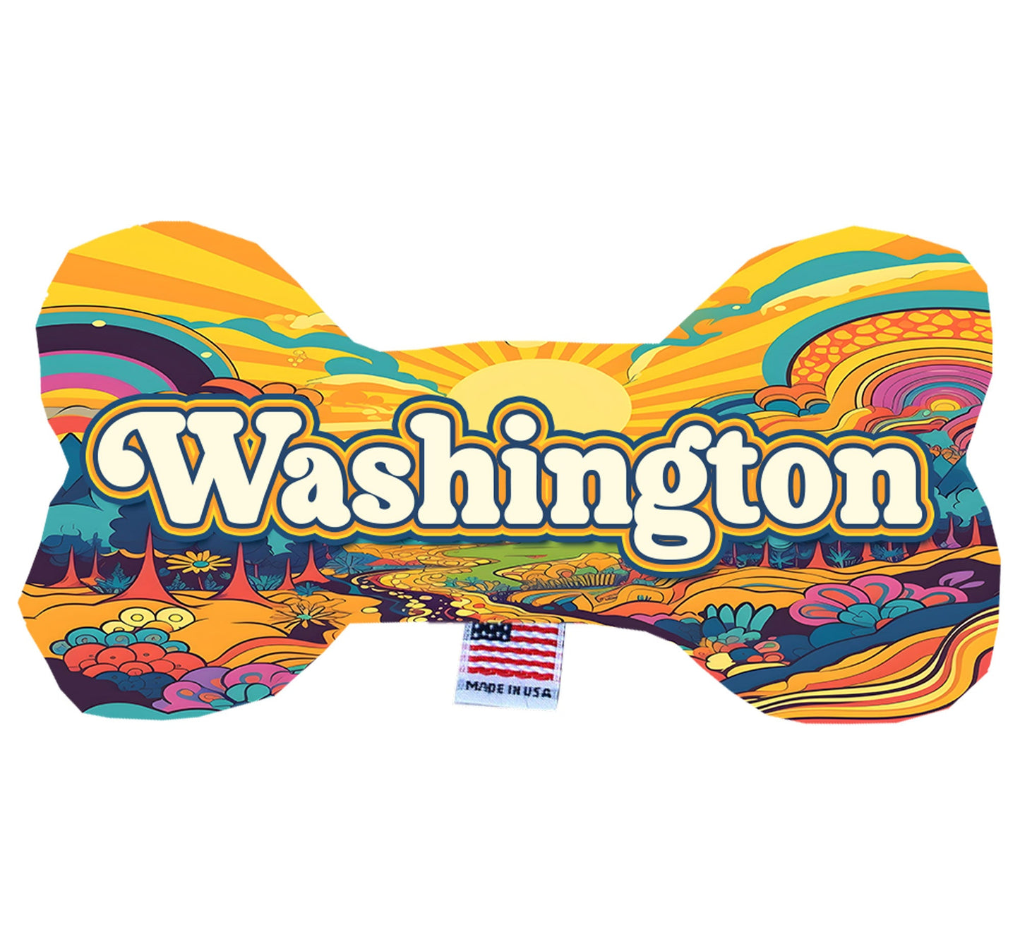 Pet & Dog Plush Bone Toys, "Washington State Options" (Available in different pattern options)