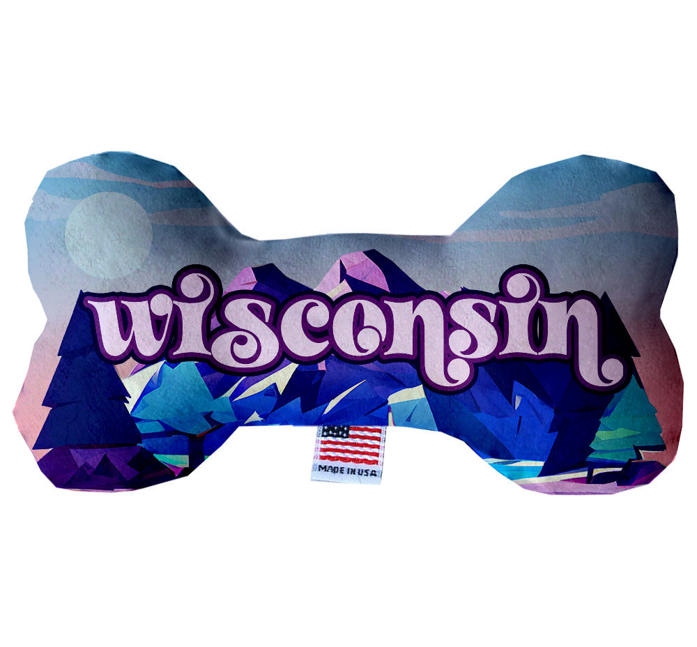 Pet & Dog Plush Bone Toys, "Wisconsin State Options" (Available in different pattern options)