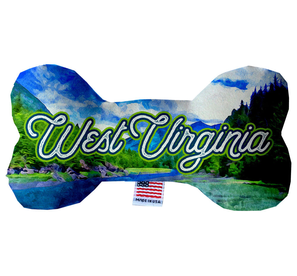 Pet & Dog Plush Bone Toys, "West Virginia State Options" (Available in different pattern options)