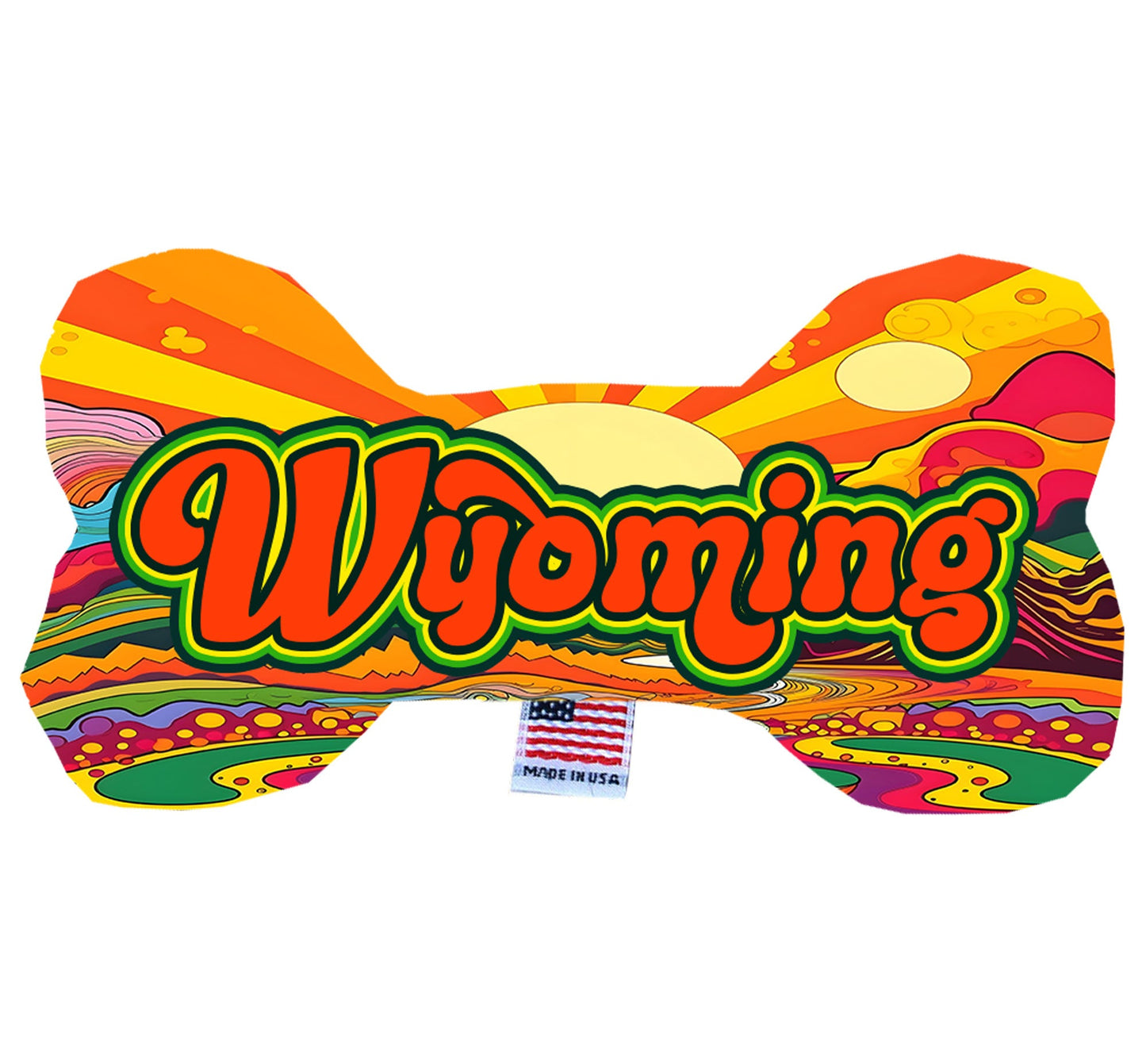 Pet & Dog Plush Bone Toys, "Wyoming State Options" (Available in different pattern options)