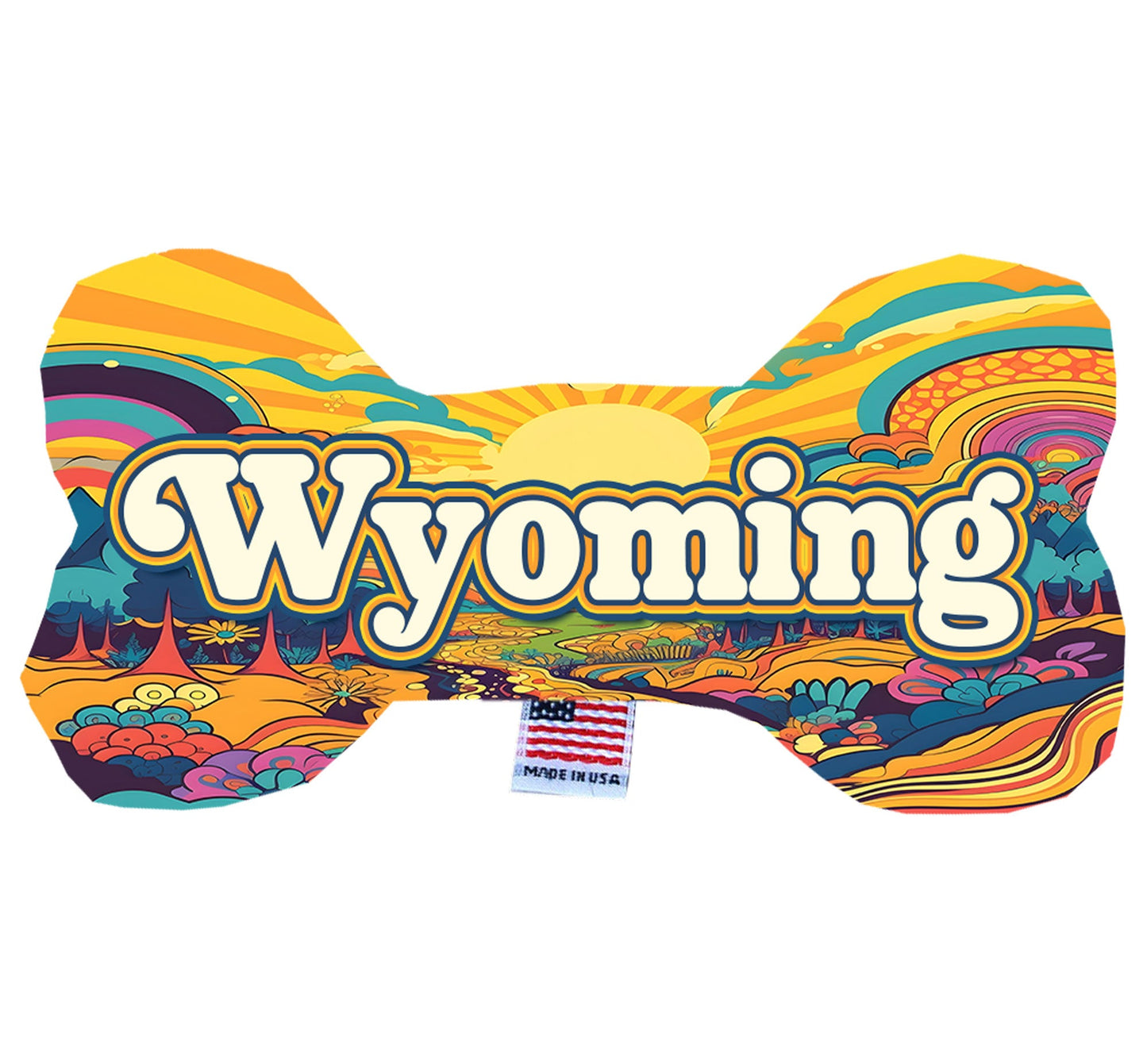 Pet & Dog Plush Bone Toys, "Wyoming State Options" (Available in different pattern options)