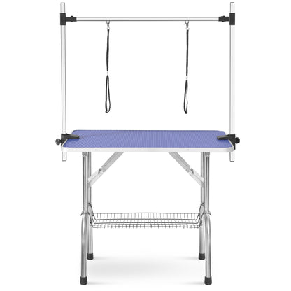 Professional Dog Pet Grooming Table Large Adjustable Heavy Duty Portable W/Arm & Noose & Mesh Tray