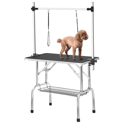 Professional Dog Pet Grooming Table Large Adjustable Heavy Duty Portable W/Arm & Noose & Mesh Tray