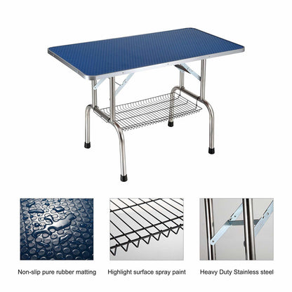 Professional Dog Pet Grooming Table Large Adjustable Heavy Duty Portable W/Arm & Noose & Mesh Tray