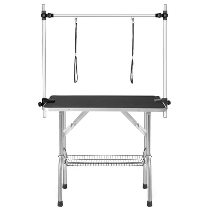 Professional Dog Pet Grooming Table Large Adjustable Heavy Duty Portable W/Arm & Noose & Mesh Tray