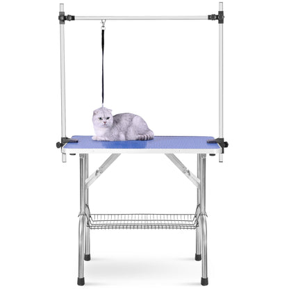 Professional Dog Pet Grooming Table Large Adjustable Heavy Duty Portable W/Arm & Noose & Mesh Tray