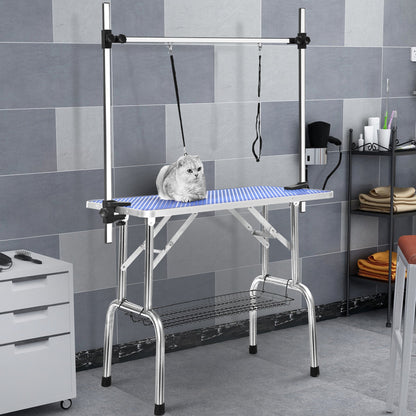 Professional Dog Pet Grooming Table Large Adjustable Heavy Duty Portable W/Arm & Noose & Mesh Tray