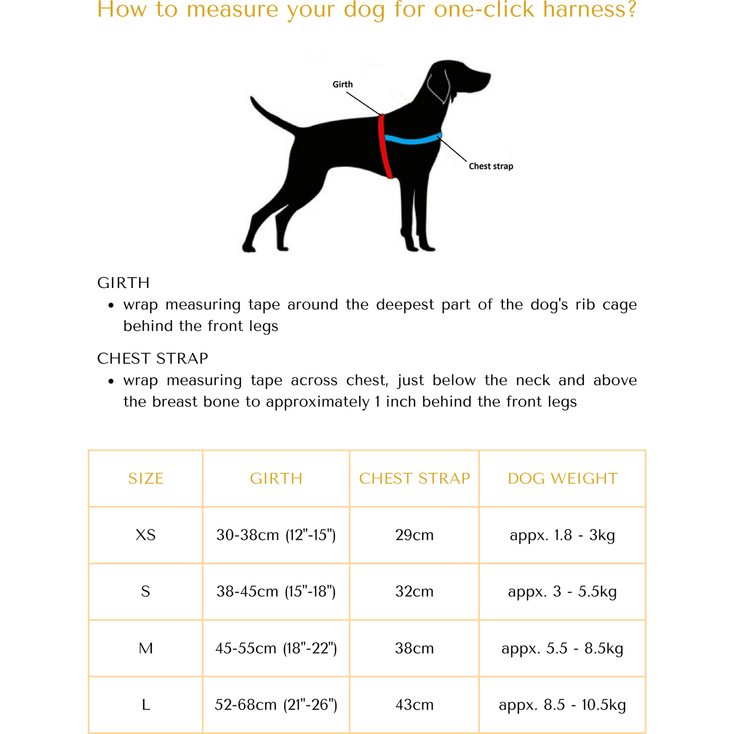 Champagne One-Click Dog Harness