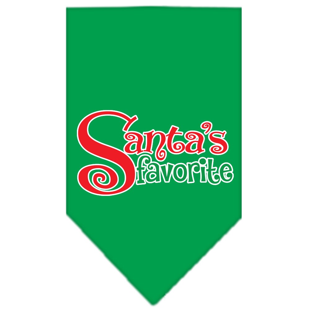 Bandana navideña para mascotas y perros serigrafiada con la frase "Santa's Favorite"