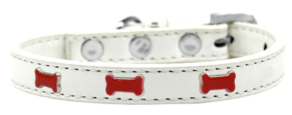 Collar de moda para perros, cachorros y mascotas, "hueso rojo"