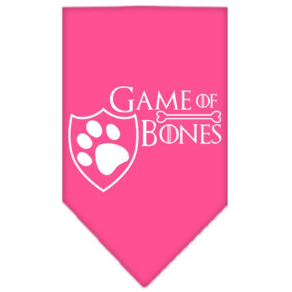 Bandana para mascotas y perros serigrafiada con la frase "Game of Bones"