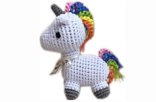 Knit Knacks Organic Cotton Pet, Dog & Cat Toy, "Mystic the Magic Unicorn"