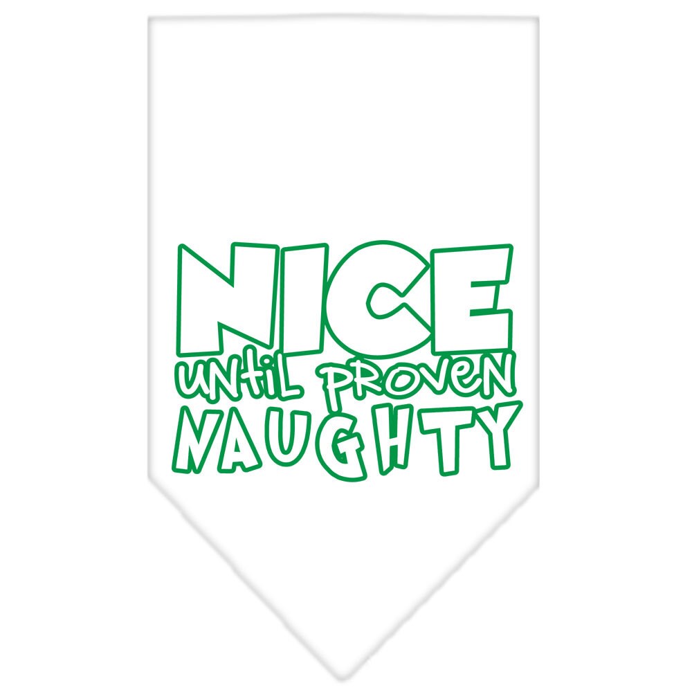 Christmas Pet and Dog Bandana Screen Printed, "Nice Until Proven Naughty"