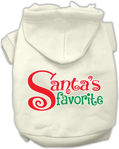 Christmas Pet, Dog & Cat Hoodie Screen Printed, "Santa's Favorite"