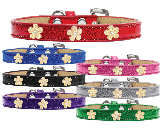 Collar con diseño de helado para perros, cachorros y mascotas, "Flor dorada"