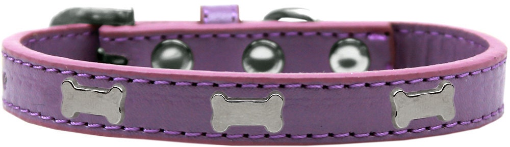 Collar de moda para perros, cachorros y mascotas, "hueso plateado"