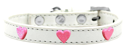 Dog, Puppy & Pet Widget Fashion Collar, "Pink Glitter Heart"