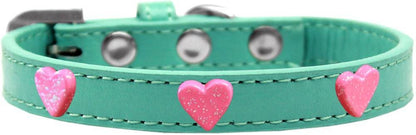 Dog, Puppy & Pet Widget Fashion Collar, "Pink Glitter Heart"