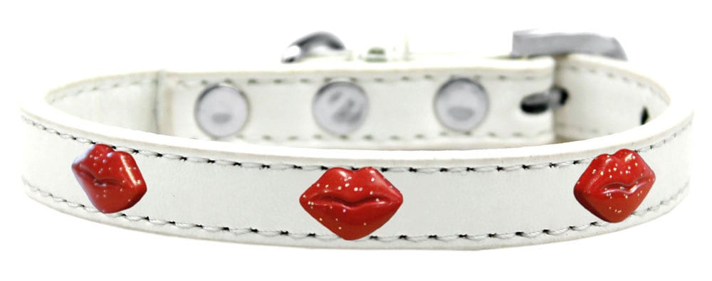 Collar de moda para perros, cachorros y mascotas, "Labios con purpurina roja"