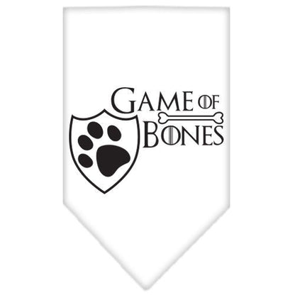 Bandana para mascotas y perros serigrafiada con la frase "Game of Bones"