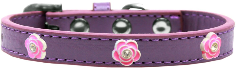 Collar de moda para perros, cachorros y mascotas, "Rosas rosadas brillantes"