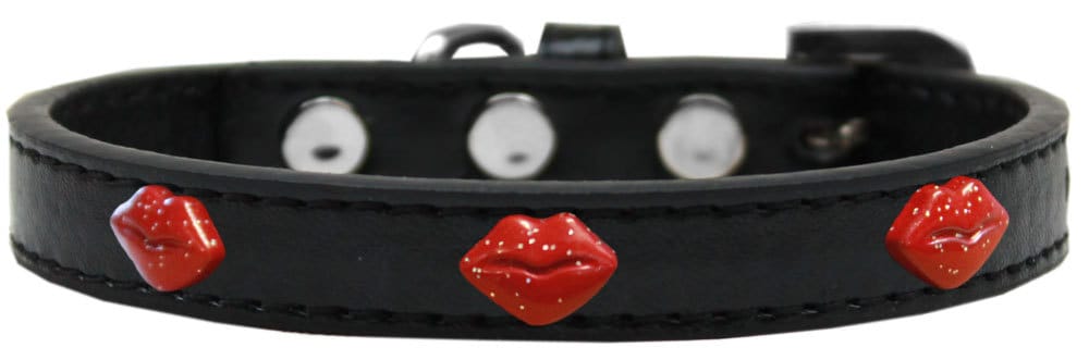 Collar de moda para perros, cachorros y mascotas, "Labios con purpurina roja"