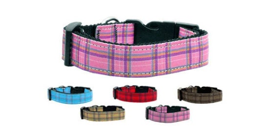 Pet Dog & Cat Nylon Collar or Leash, "Plaids"