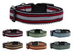 Collar o correa de nailon para perros y gatos, "Preppy Stripes"