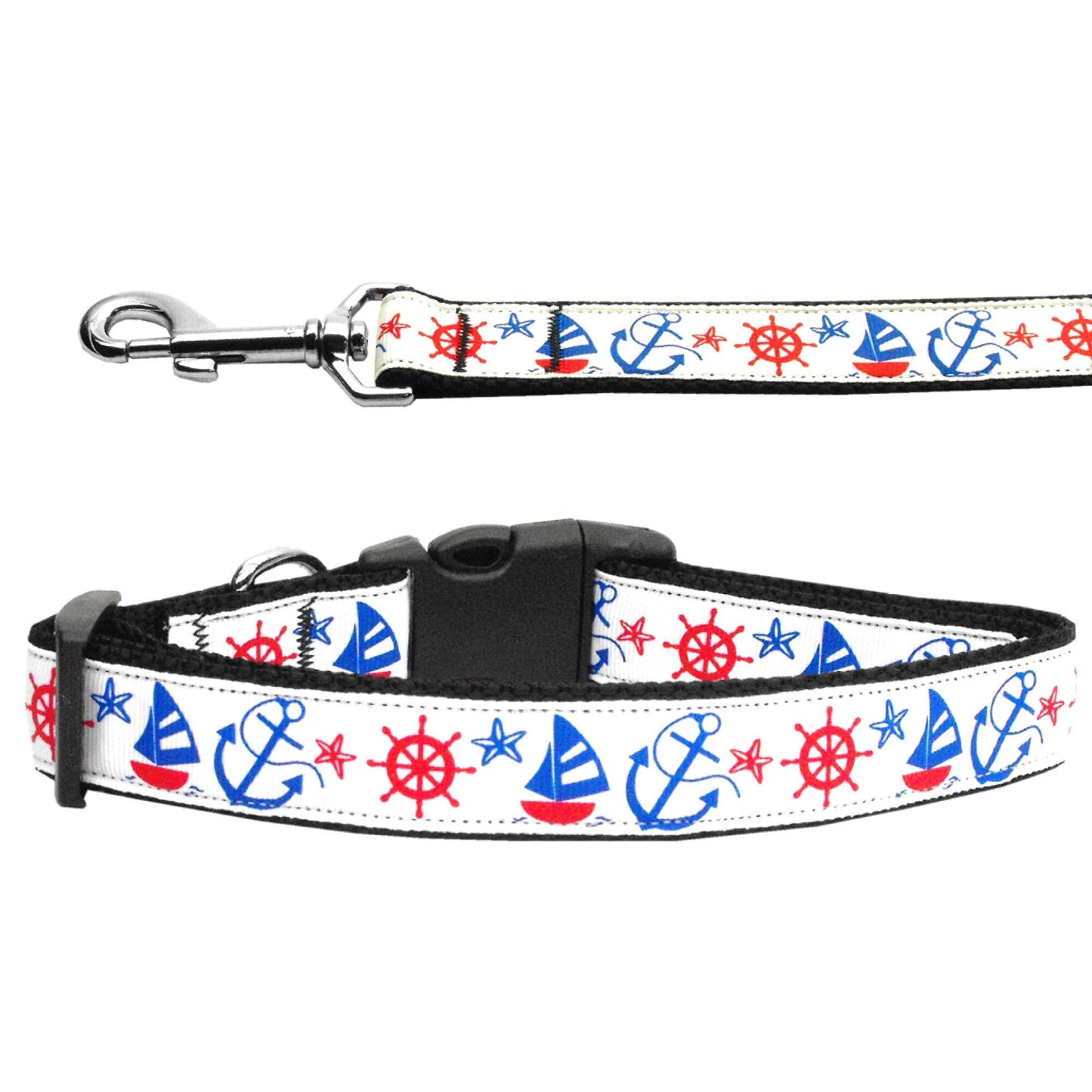 Collar o correa de nailon para perros y gatos, "Anchors Away"