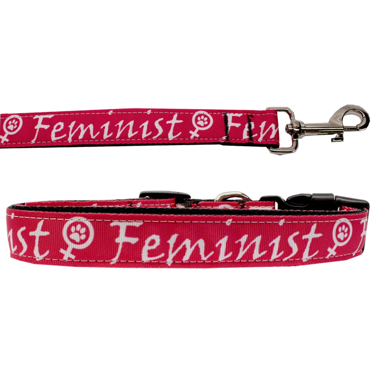 Collar o correa de nailon para perros y gatos, "Feminista"