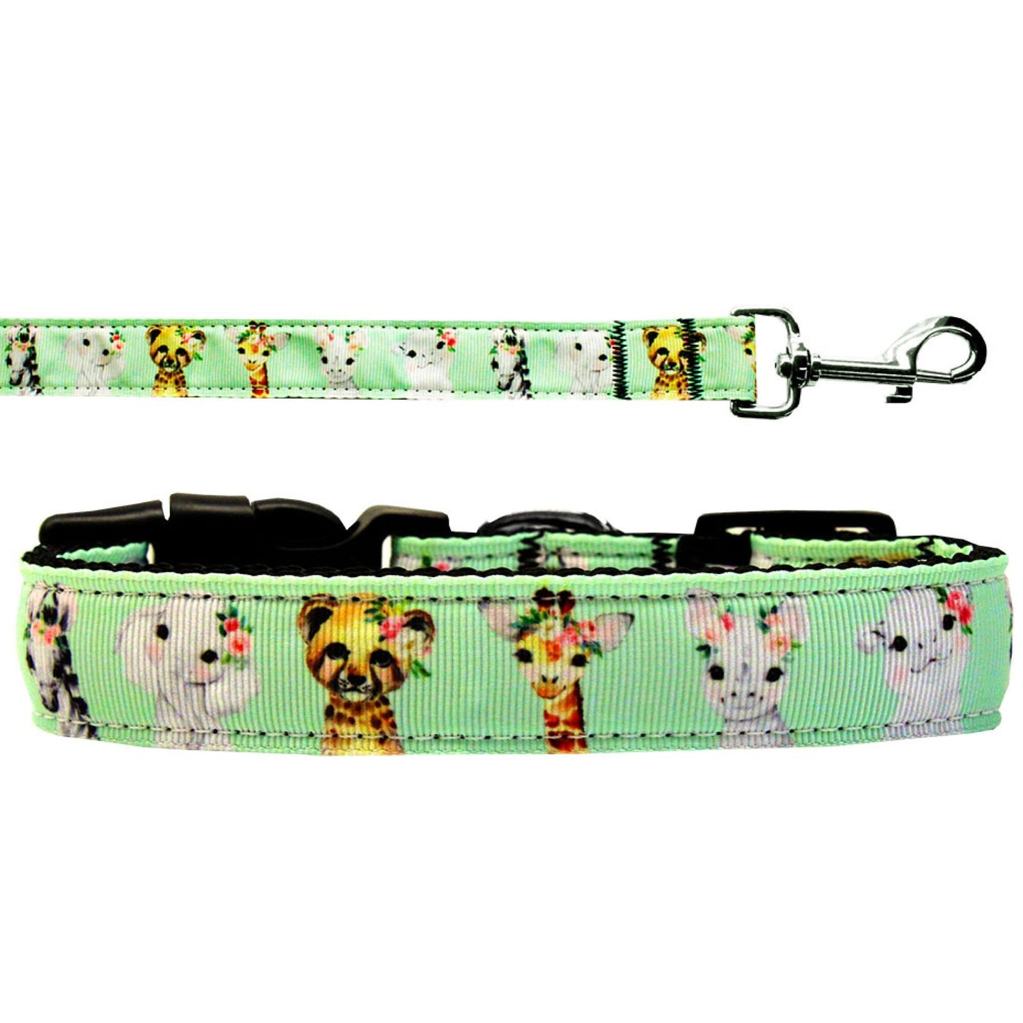 Collar o correa de nailon para perros y gatos, "Pretty Baby Jungle Babies"