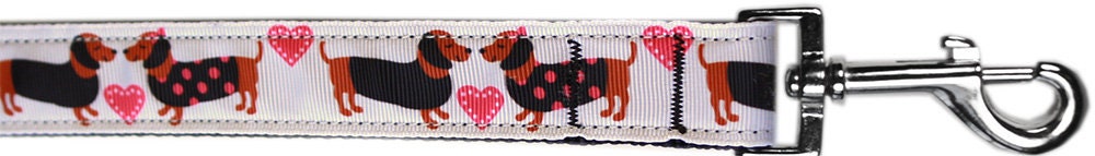 Collar o correa de nailon para perros y gatos, "Pink Doxie Love"