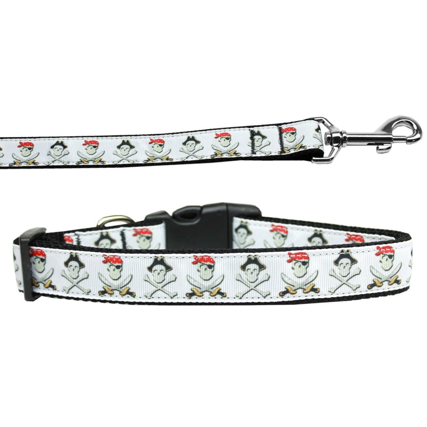 Collar o correa de nailon para perros y gatos, "Jolly Roger"