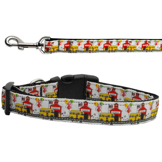 Collar o correa de nailon para perros y gatos, "School Days"