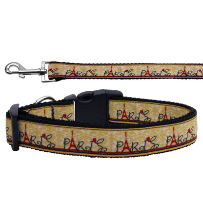 Collar o correa de nailon para perros y gatos, "From Paris With Love"