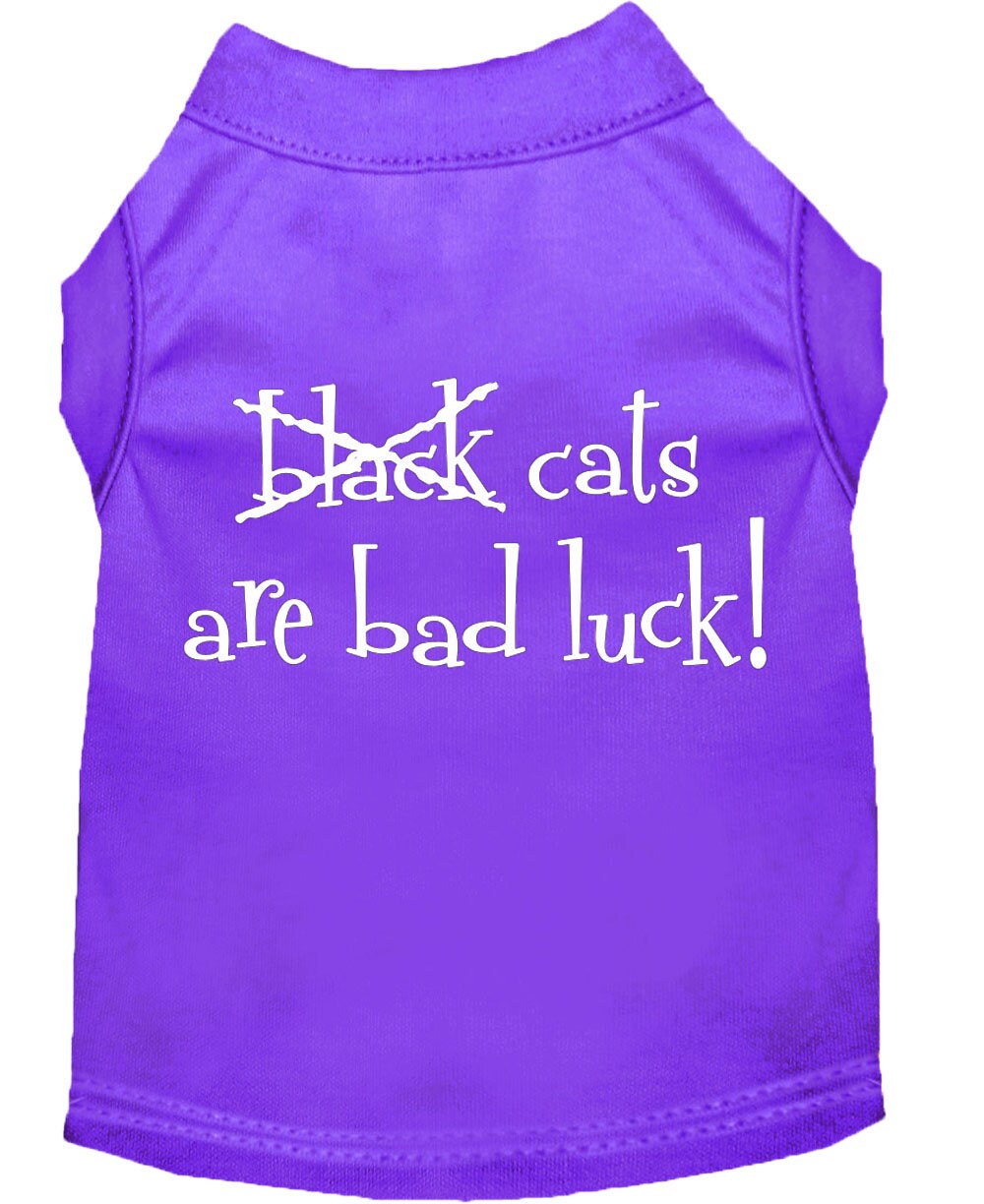 Pet Dog & Cat Shirt Screen Printed, "Black Cats Are Bad Luck"