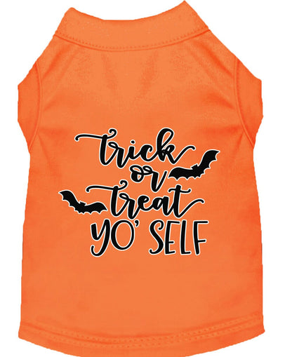 Halloween Pet Dog & Cat Shirt Screen Printed, "Trick Or Treat Yo' Self"