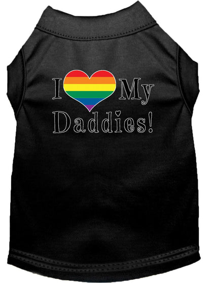 Camiseta para perros y gatos con serigrafía "I Heart My Daddies"