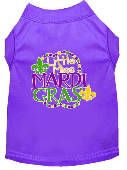 Pet Dog & Cat Shirt Screen Printed, "Little Miss Mardi Gras"